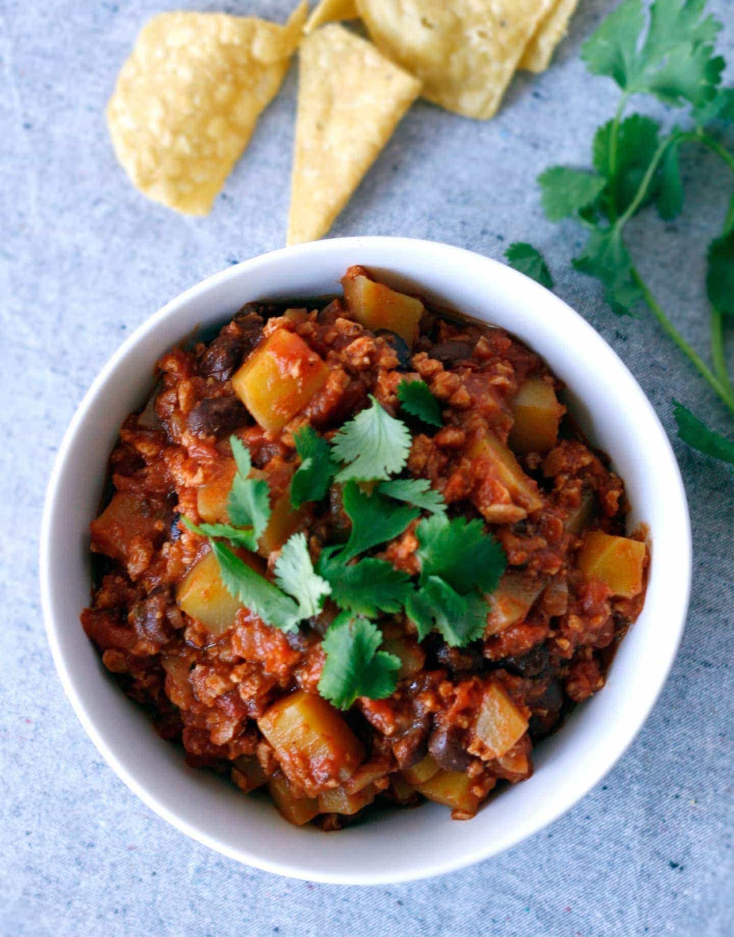 Bourbon Mango Black Bean Chili