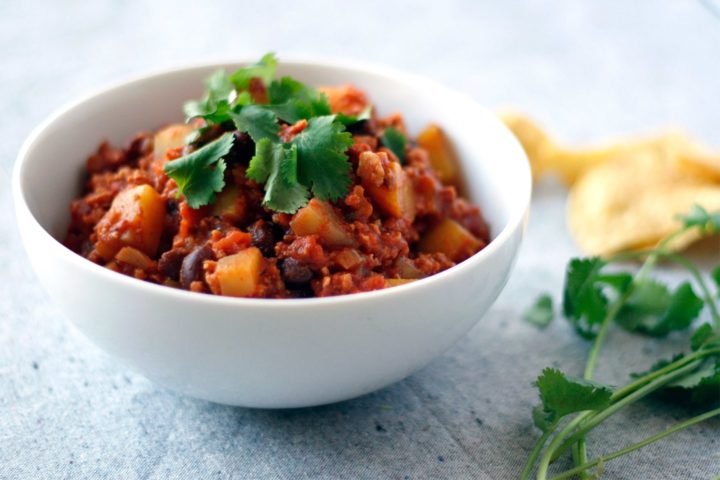 Bourbon Mango Black Bean Chili