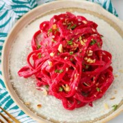 creamy beet linguine