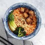 Curry Ramen with Crispy Baked Tofu