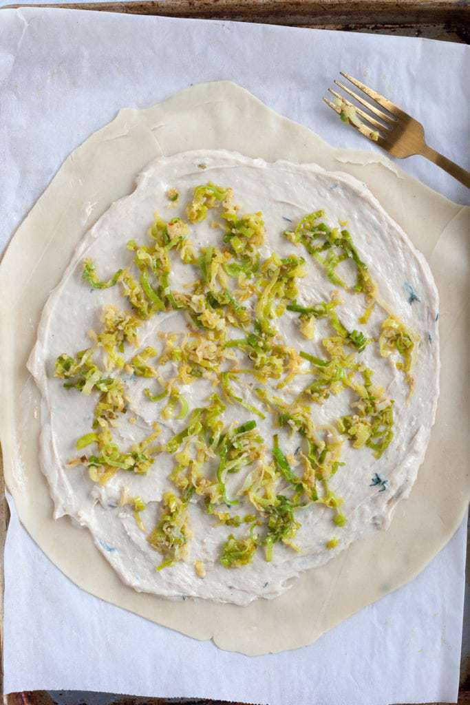 Roasted Delicata Squash, Leek and Sage Galette 