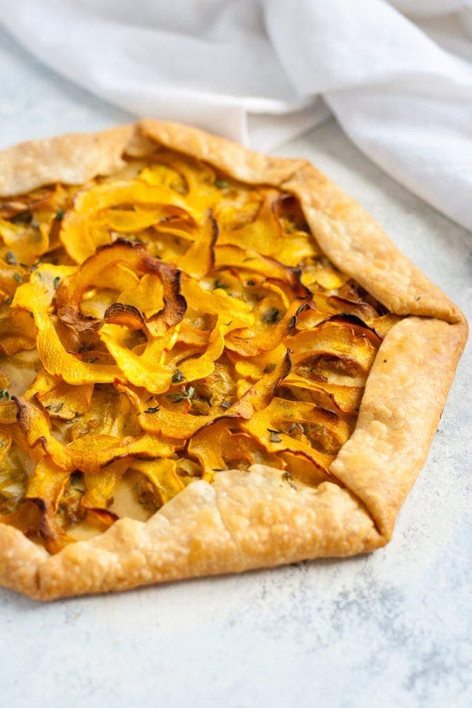 Roasted Delicata Squash, Leek and Sage Galette