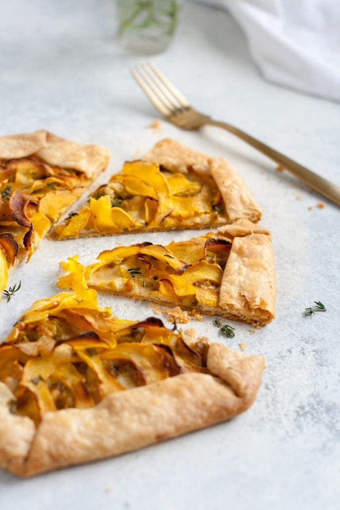 Roasted Delicata Squash, Leek and Sage Galette