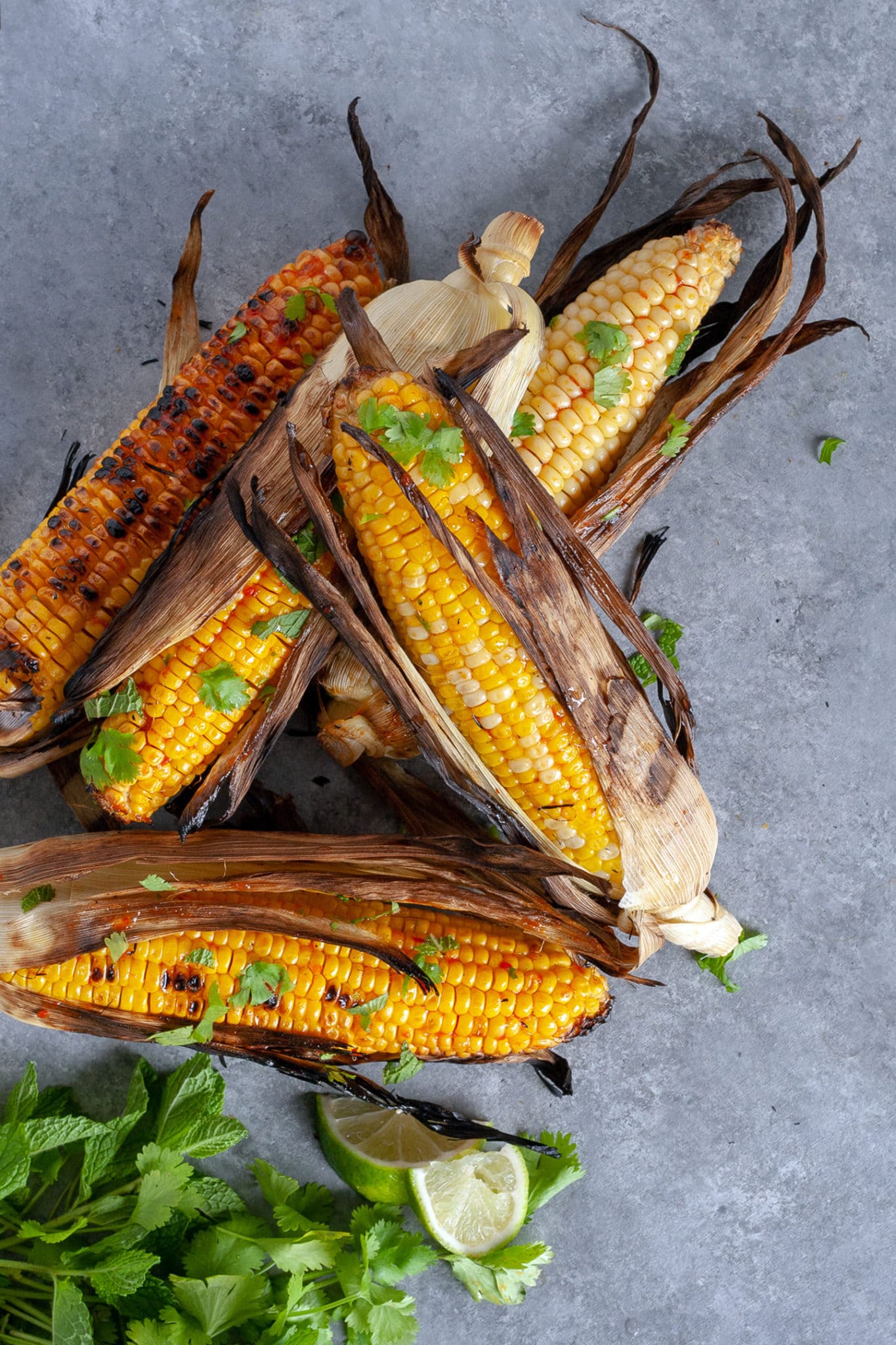 spicy harissa grilled corn