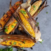 spicy harissa grilled corn