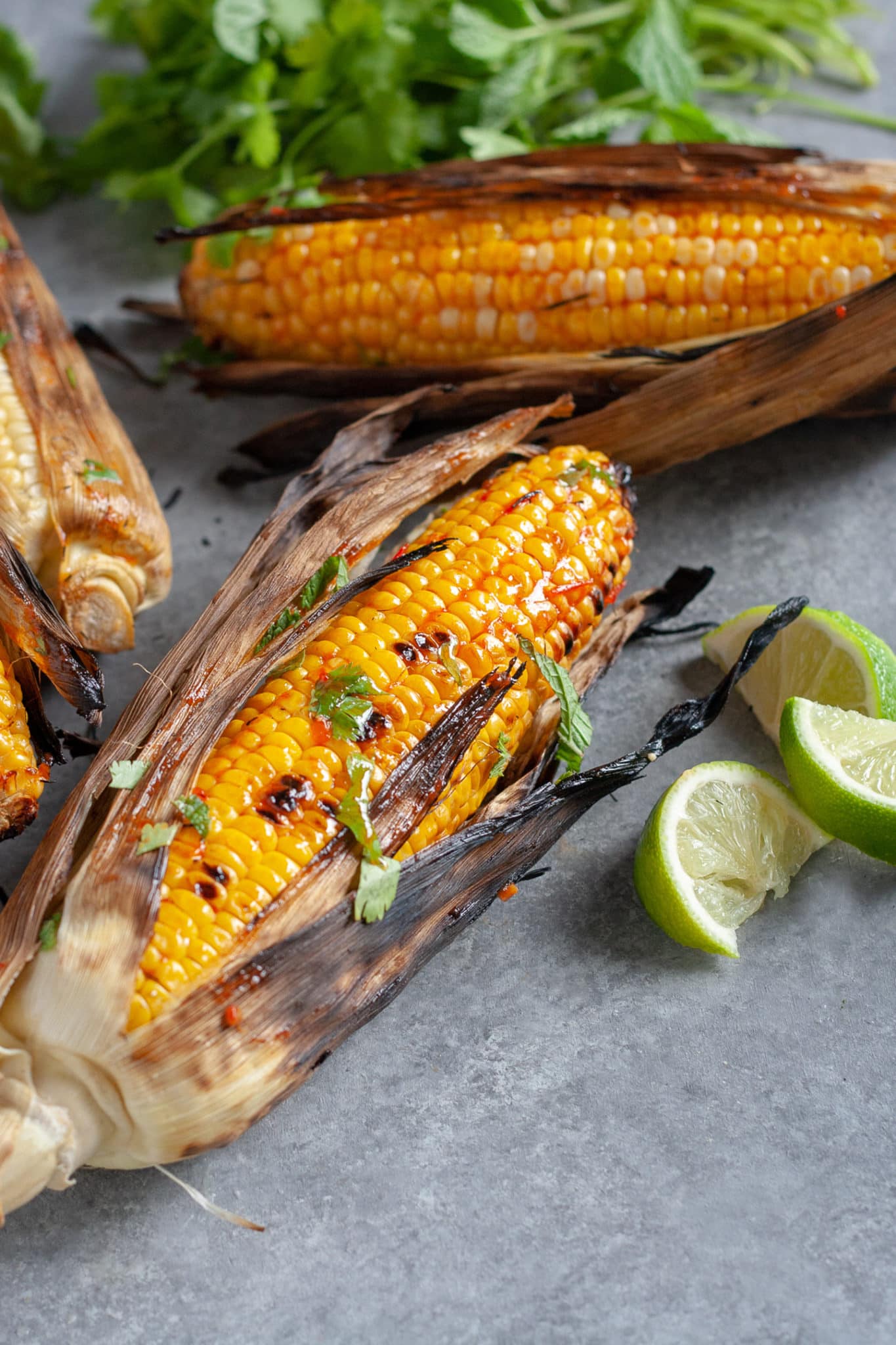 spicy harissa grilled corn