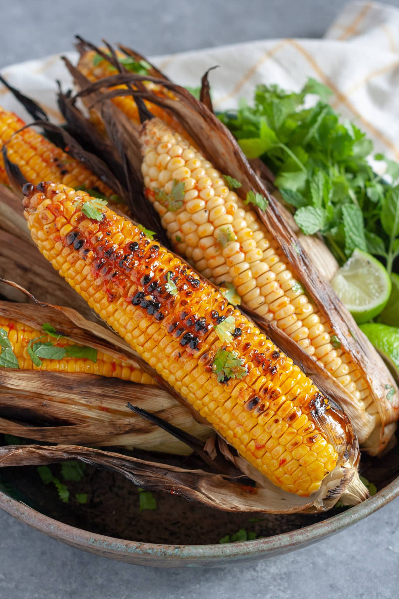 spicy harissa grilled corn