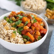 squash and chickpea tagine