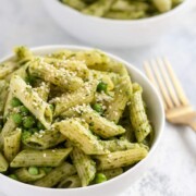 penne with pesto