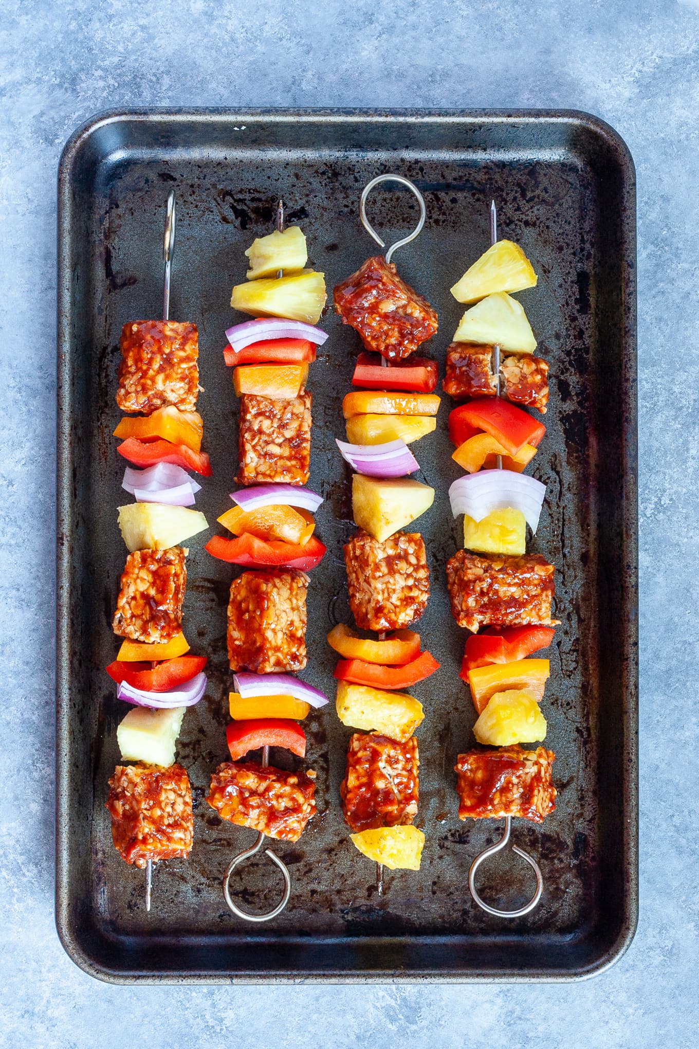 bbq tempeh kabobs