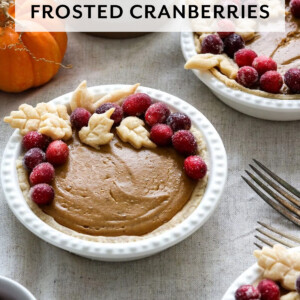 Mini Vegan Pumpkin Pies with Frosted Cranberries