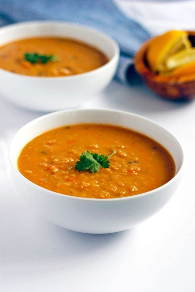 red lentil soup with lemon