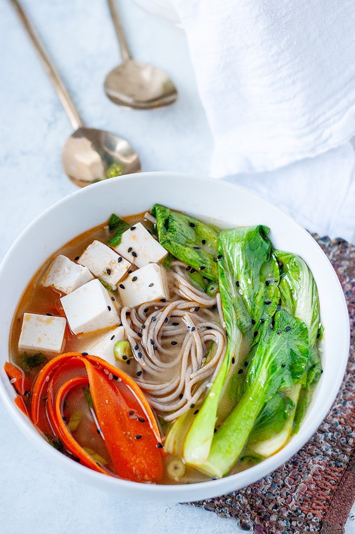 Spicy Miso Soba Noodle Soup