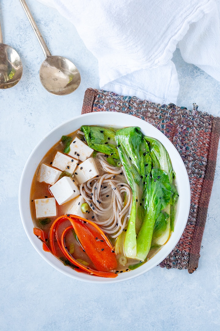 Spicy Miso Soba Noodle Soup