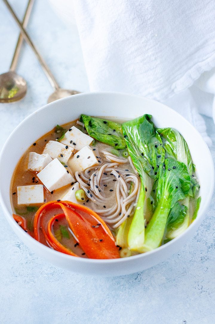 Spicy Miso Soba Noodle Soup