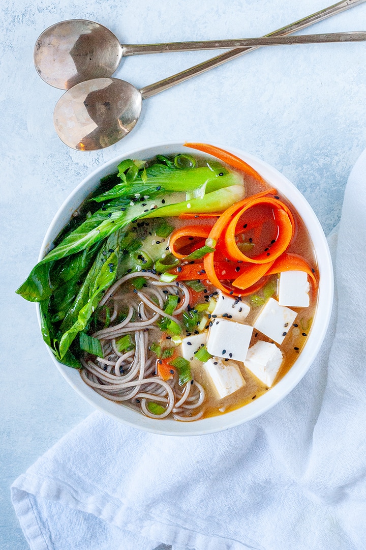 Spicy Miso Soba Noodle Soup