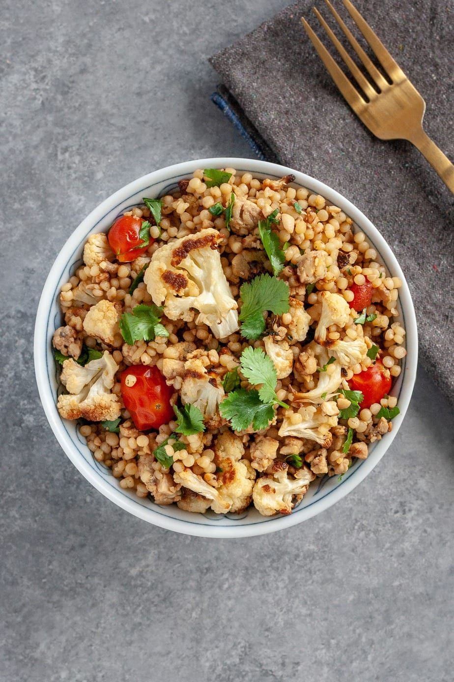 Quinoa Tempeh Salad with Roasted Cauliflower