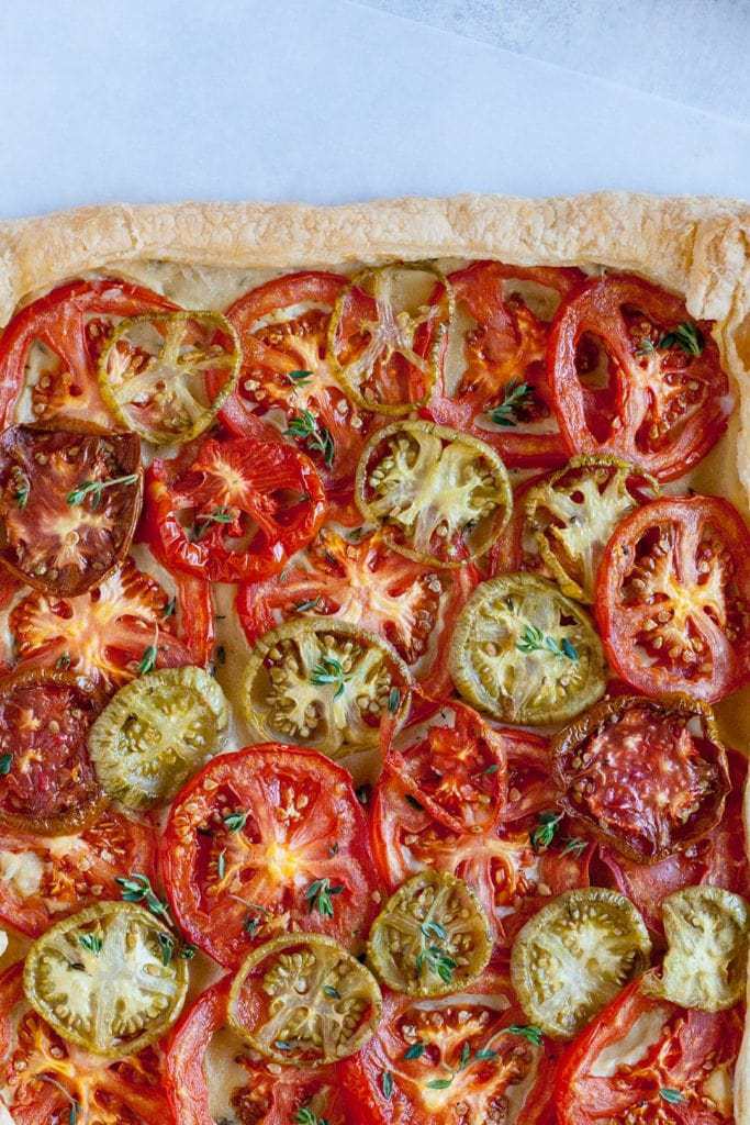 rustic heirloom tomato tart