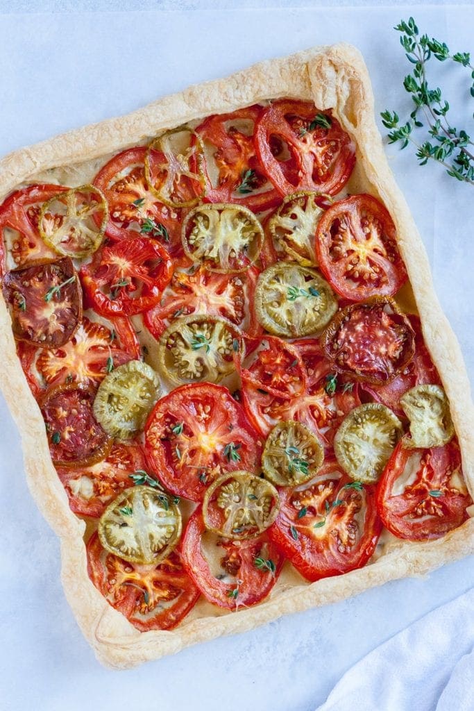 rustic heirloom tomato tart