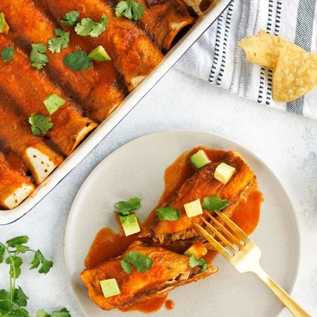 vegan enchiladas with jackfruit