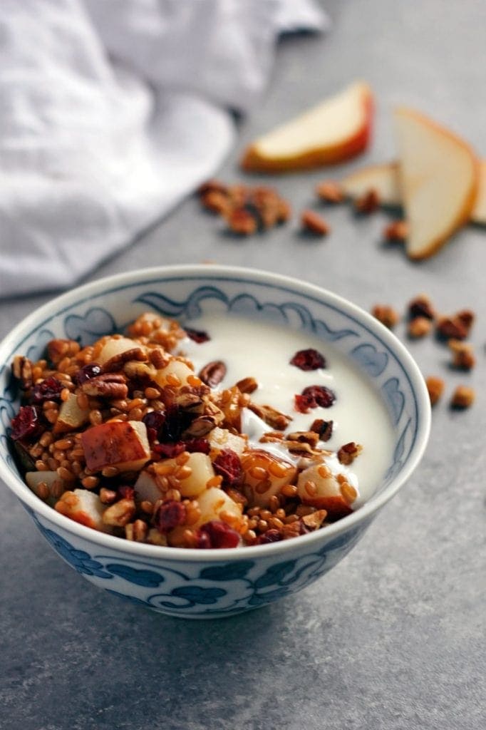 wheat berry breakfast bowl