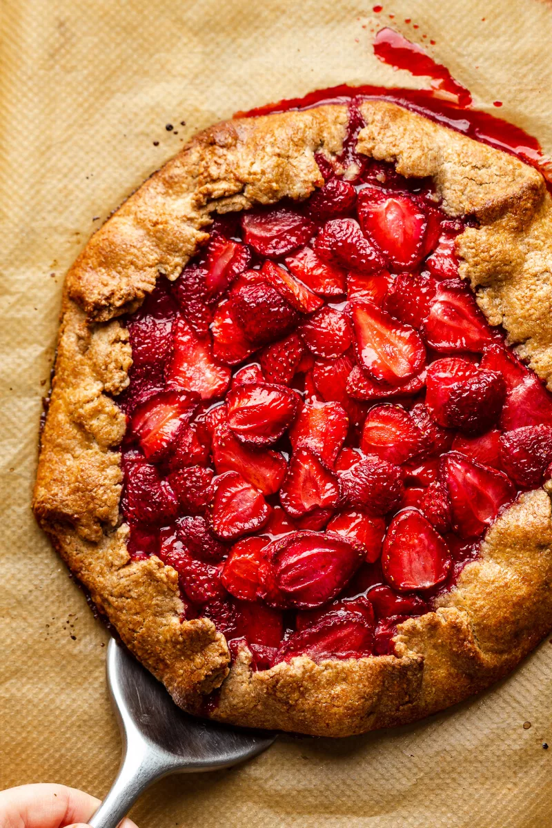 Vegan Strawberry Galette from Lazy Cat Kitchen - Vegan Strawberry Dessert Recipes